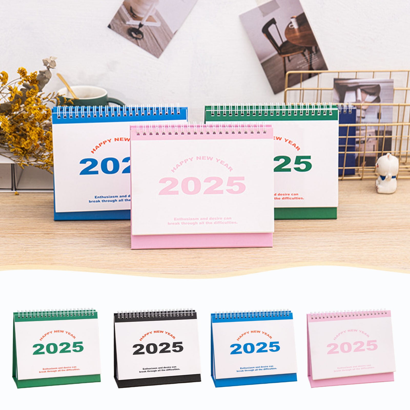 Vertical Desk Calendar, 2024-2025 Annual Planner, Monthly Layout ...