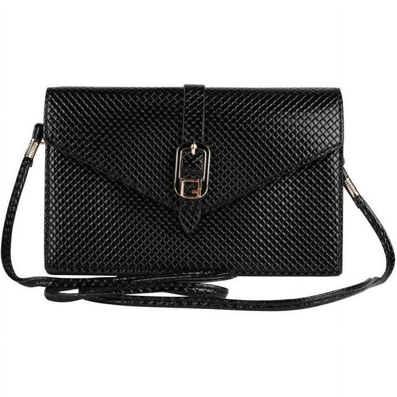 Vertical Diamond Embossed Phone Purse with Shoulder Strap Fits 4.5 to 5.5 inch Screensized Phones