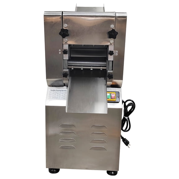Vertical Dough Press Electric Noodle Maker with 1.5mm&2mm Round Cutter Adjustable Thickness