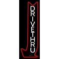 thumbnail image 1 of Vertical Drive Thru With Down Arrow LED Neon Sign 13 x 32 - inches, Black Square Cut Acrylic Backing, with Dimmer - Bright and Premium built indoor LED Neon Sign for restaurant decor., 1 of 7