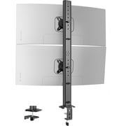 Dual Monitor Arm Stand, Stacked Mount for 17-34 in Screens, 33 lb per Arm, Vesa 75/100, Black/White