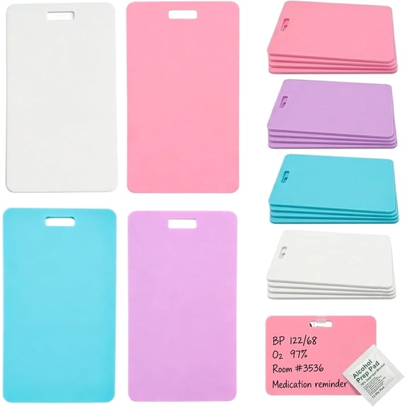 Vertical Erasable Badge Note – Reusable Silicone Erasable Notepad Badge Set – Mini Whiteboard Clipboard with Badges Clip for Nurses Doctors Teachers (ALL-4PCS)