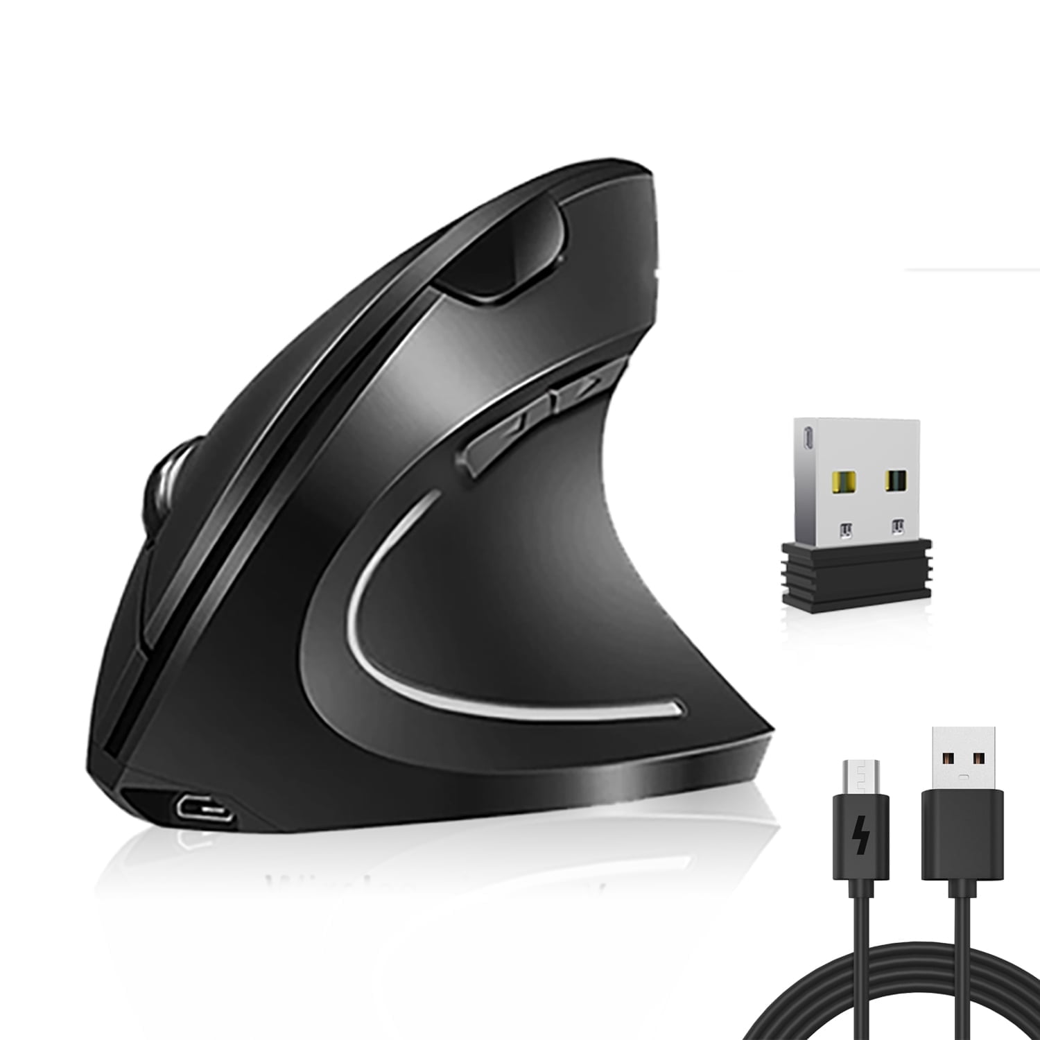 Vertical Ergonomic Mouse SGEYR 2.4G Wireless USB Mice with 800/1200/1600 DPI 6 Buttons