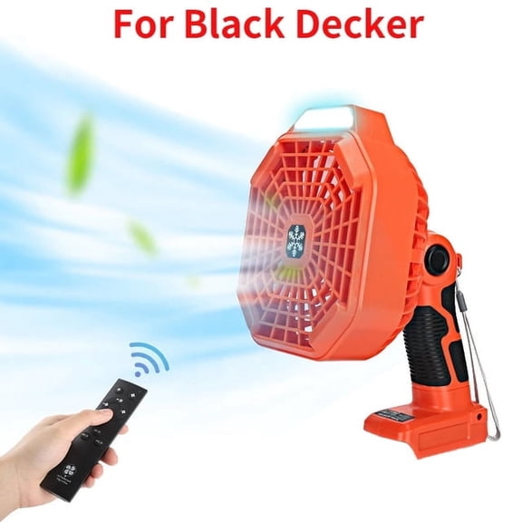 Vertical Fan With Light For Black-and-Decker 14.4-20V Battery for Camping Jobsite Car Repairing Rechargeable USB Personal Desk