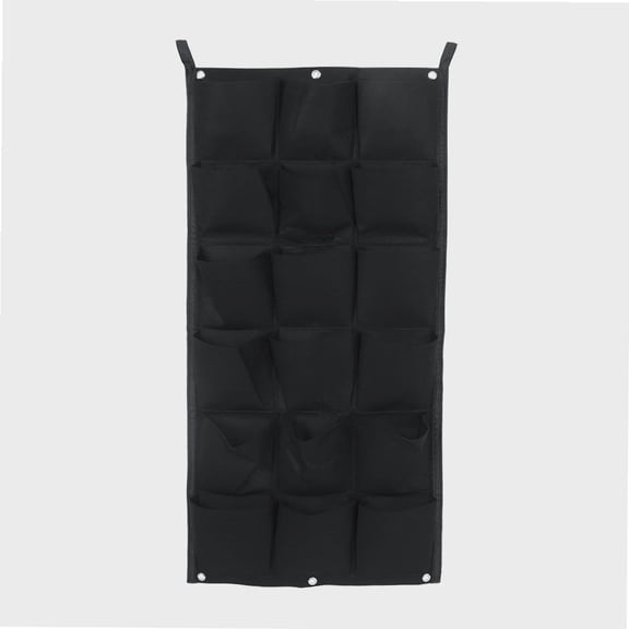 Vertical Felt Garden Plant Grow Container Bags Wall Hanging Planter, Black Hanging Plant Planting Grow Bags Greening Flower Container for Yard Garden Fence Balcony Home Office 18 Pocket 100*50CM