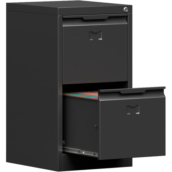 Vertical File Cabinet with Lock, Metal Storage Cabinet with 2 Drawers for Home Office,Metal Filing Cabinet for Legal/Letter/A4 Files(15''W-2 Drawers,Black)
