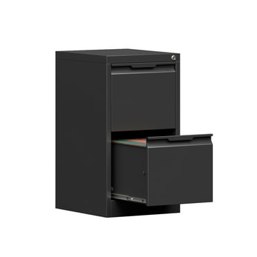 Vertical File Cabinet with Lock, Metal Storage Cabinet with 2 Drawers for Home Office,Metal Filing Cabinet for Legal/Letter/A4 Files,Assembly Required(15''W-2 Drawers,Black)