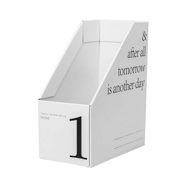 Vertical File Folder Bin Paper Number Marking Slim Desk Storage