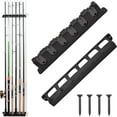 thumbnail image 1 of Vertical Fishing Rod Rack, Fishing Pole Holder Wall Mount Fishing Pole Holder Storage 6 Rod Wall Rack for Garage (Black), 1 of 7