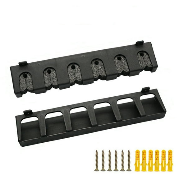 Vertical Fishing Rod Wall Mount Rack | 2-Pack Rod Holder for Garage Storage | Adjustable Interlocking Design for Multiple Rods | Includes Mounting Hardware