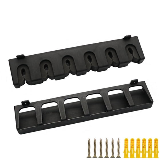 Vertical Fishing Rod Wall Mounted Rack, 2-Pack Black Rod Holder for Garage Storage, Holds Fishing Rod Combos and Poles