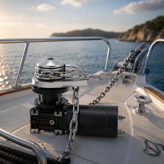 Vertical Fishing Windlass 12V Dc 1100W, 700 Lbs Pull, 316 Stainless Steel, for 20-36 Ft Boats