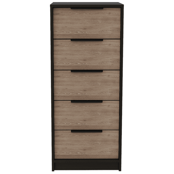 Vertical Five Drawer Storage Dresser, 42.40 Inch Tall Particle Board Chest of Drawers, Modern Narrow Storage Cabinet with Multiple Color Options for Bedroom Indoor Organization