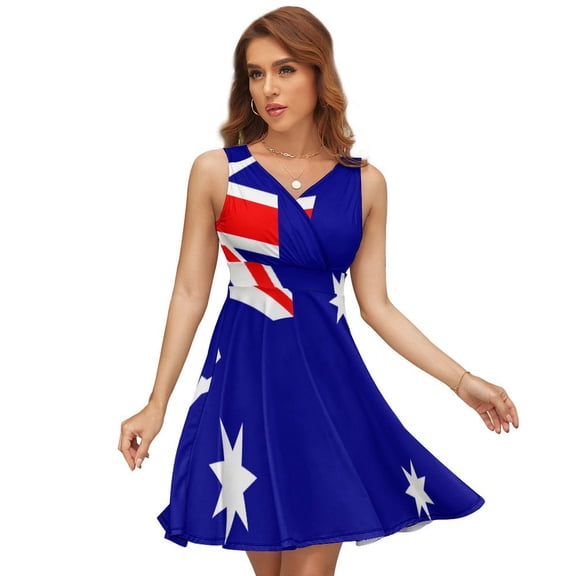 Vertical Flag of Australia Dress Summer Street Style Dresses Female Sleeveless Printed Sundress