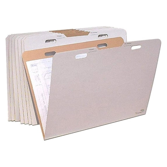 Vertical Flat File Folders (8 Pack) - 27.5" x 39" Manila Folders - Large Capacity for 22x34 & 24x36 Documents - Stackable Office Filing, Modern Design