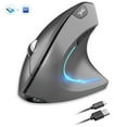 thumbnail image 1 of Vertical Wireless Mouse,2.4G/Dual Bluetooth 5.1 Rechargeable Gaming Mice for Laptop,Desktop,PC,MacBook,Up 2400 DPI, 1 of 8