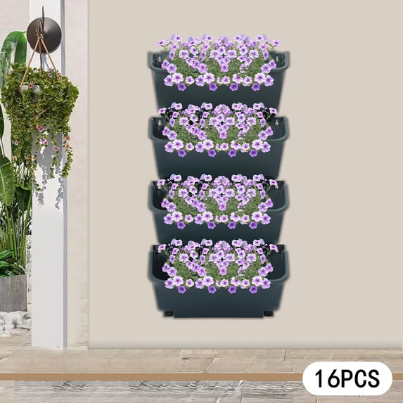 Vertical Garden Planter, 16* Wall Mounted Planter for Patio Outdoor Decor