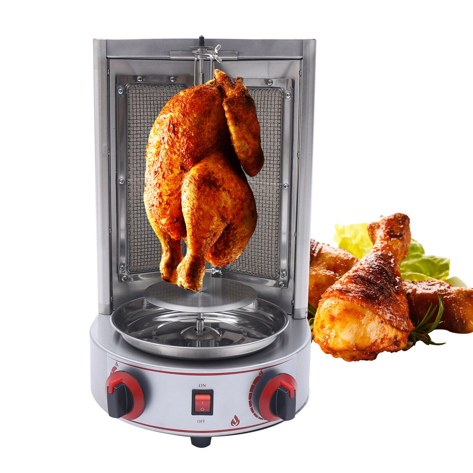 Kebab Gas Döner Kebab Machine 220V 3000W - Verticale Broiler Shawarma Grill RVS