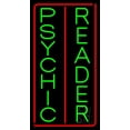 thumbnail image 1 of Vertical Green Psychic Reader Red Border LED Neon Sign 37" Tall x 20" Wide - inches Black Square Cut Acrylic Backing, with Dimmer - Bright and Premium built indoor LED Neon Sign for Storefront., 1 of 7