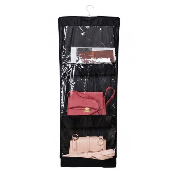 Vertical Hanging Gift Bag Storage Caddy, Space-Saving Closet Organizer with Separate Compartments for Flat Bag Storage, Durable Polyester Wardrobe Shelf