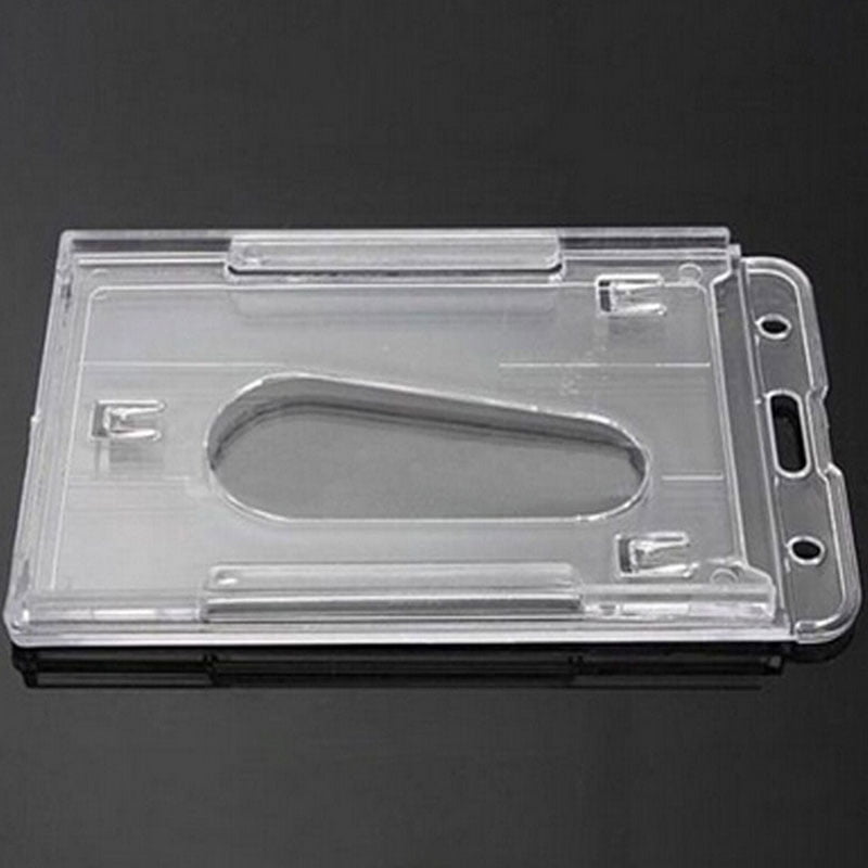 Vertical Hard Plastic Badge Holder Double Card Id