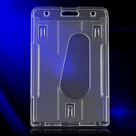 Vertical Hard Plastic Badge Holder Double Card Id