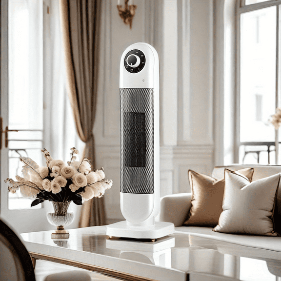 Vertical Heater for Home Bedroom & Bathroom - Small Sun Electric Heater with Quick Heat, Temperature Control, and Safety Features - Ideal for Bedroom Comfort and Bathroom Use