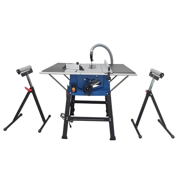 Vertical High Speed Table Saw DIY Working Wood Cutting Sliding Table with 2 Roller Stands 220V