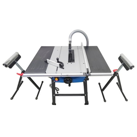 Vertical High Speed Wood Cutting Sliding Table Saw with Woodworking Saw Blade and Two Drum Support 220V