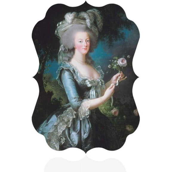 Vertical Home Wall Sign Marie Antoinette Rose Beautiful Lady Art Picture Frame Benelux Shape 12x18Inches