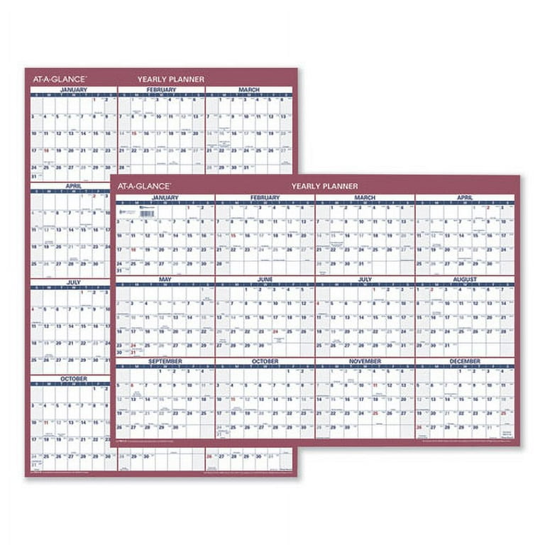 Vertical/Horizontal Wall Calendar, 24 x 36, White/Blue/Red Sheets, 12-Month (Jan to Dec): 2024 Vertical/Horizontal Wall Calendar, 24 x 36, White/Blue/Red Sheets, 12-Month (Jan to Dec): 2024