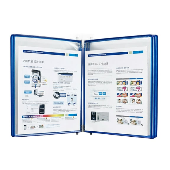 Vertical/Horizontal Wall Mounted Reference System Organizer 5 Easy-Loading Display Pocket for Warehouse, Laboratory