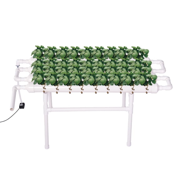 Vertical Hydroponic Growing System 36-Site PVC Pipe Kit with Water Pump & Timer for Leafy Vegetables