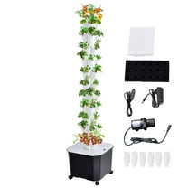 Vertical Hydroponic System 50L Capacity, 12-Tier Tower with Automatic Timer, Home Gardening Kit for Herbs and Vegetables
