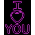 thumbnail image 1 of Vertical I Love You LED Neon Sign 15 x 19 - inches, Black Square Cut Acrylic Backing, with Dimmer - Bright and Premium built indoor LED Neon Sign for Defence Force., 1 of 6