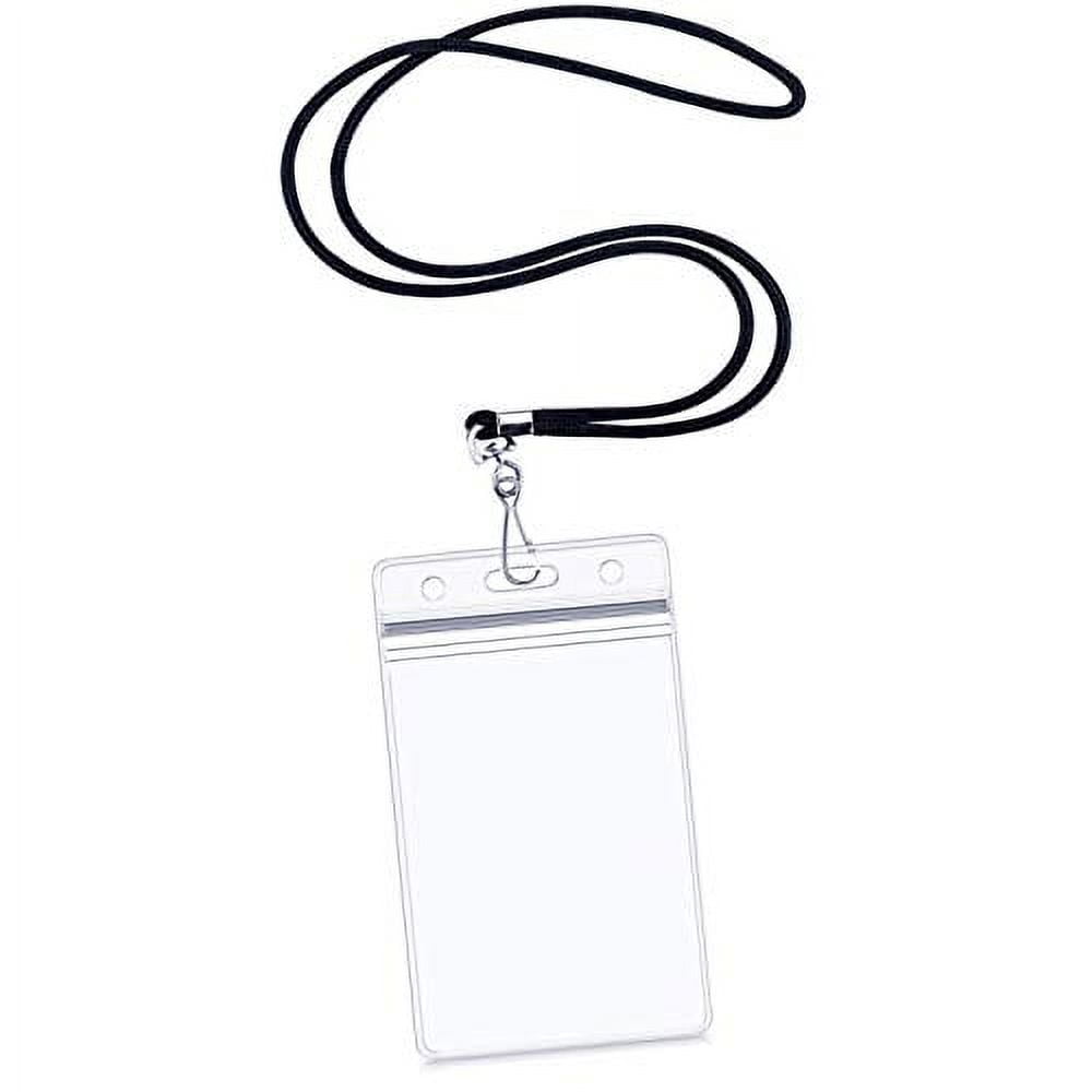 Vertical ID Card Name Tag Badge Holder with Waterproof Type Resealable
