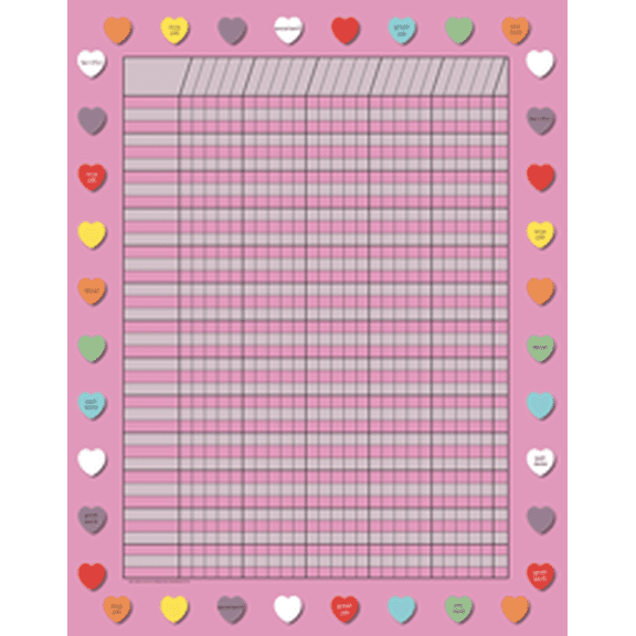 SHAPES ETC.  Vertical Incentive Chart - Pink Heart