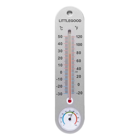 Vertical Indoor Thermometer & Hygrometer - 9.8 Inch Wall Mounted, Temperature & Humidity Monitor for Home, Office, or Room