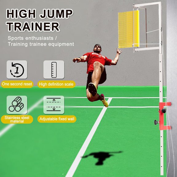 Vertical Jump Measurement Tool, Wall Mounted Vertical Jump TesterAdjustable Height Vertical Jump Trainer,School Gym Vertimax Jump Machine Basketball Volleyball Trainer, Yellow