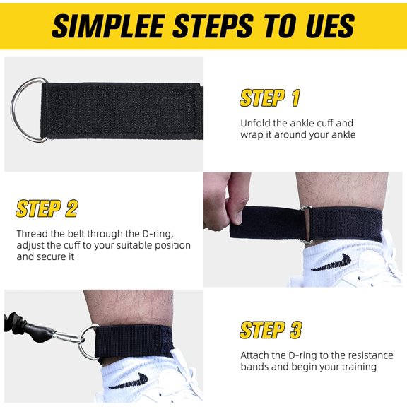 Vertical Jump Trainer Leg Strength Ankle Resistance Bands with Cuffs Workout Equipment for Fitness Basketball Volleyball Tennis Jumping Strength Training Equipment$$Sport & Recreation Other