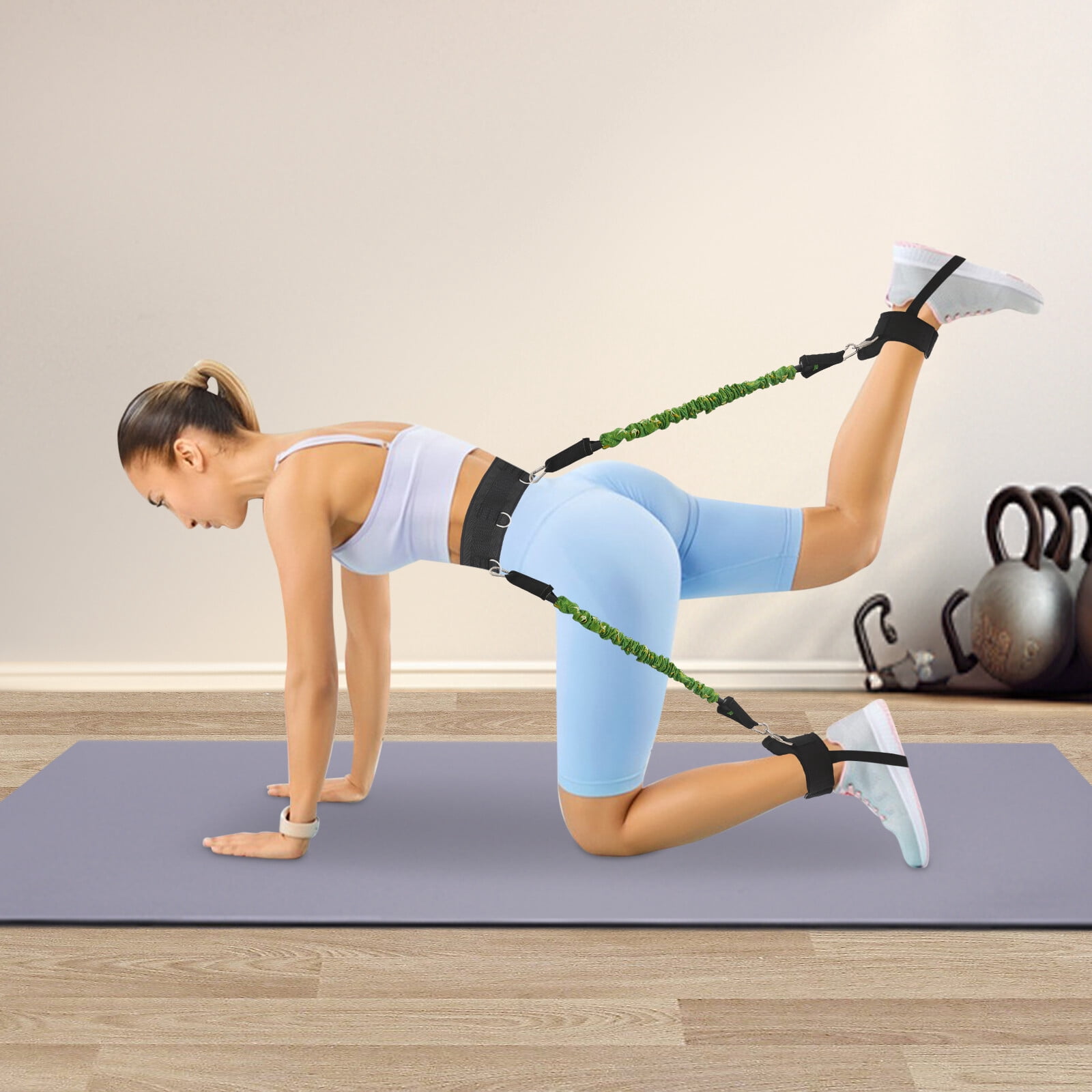 Vertical Jump Trainer Leg Strength Resistance Bands Set,Jump Resistance Band with High-Density Colorful Sheath Adjustable Fixed Ankle Cuff,Leg Resistance Bands for Sports Training