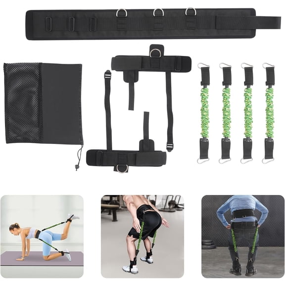 Vertical Jump Trainer Leg Strength Resistance Bands Set,Jump Resistance Band with High-Density Colorful Sheath Adjustable Fixed Ankle Cuff,Leg Resistance Band for Sports Training