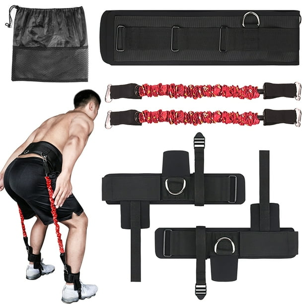 Vertical Jump Trainer Leg Strength Training Resistance Bands with Adjustable Waistband Ankle Cuffs Bounce Trainer Device with Storage Bag for Fitness Football Basketball Volleyball Training Walmart Bu...