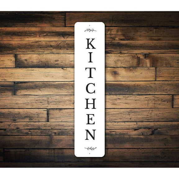 Vertical Kitchen Novelty Sign, Metal Wall Decor - 4x18 inches