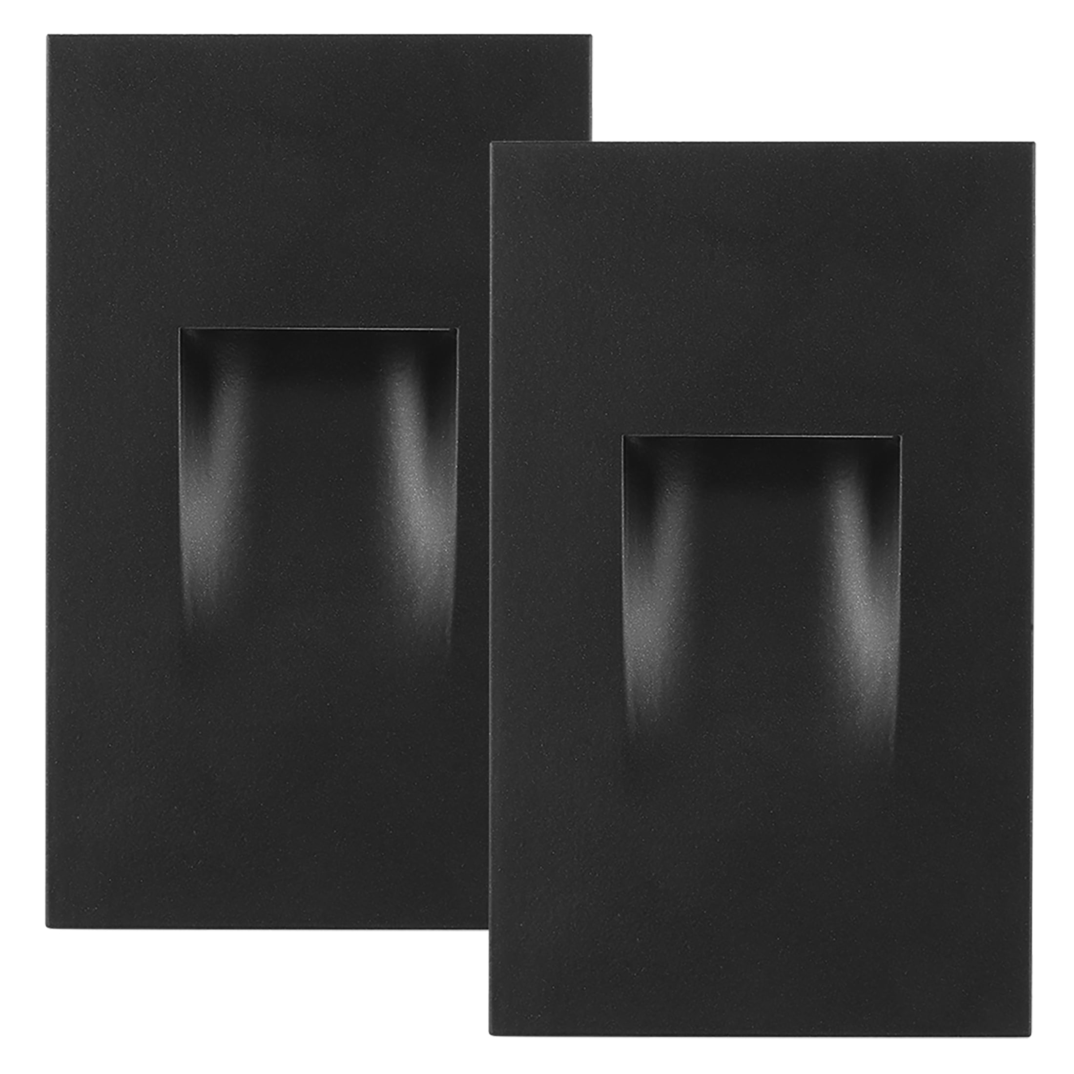 Maxxima Vertical LED Step Light, Indoor/Outdoor Stair Light, 3 CCT Color Selectable 3000k 4000k 5000k Black 2 Pack Mew Sw213b 02