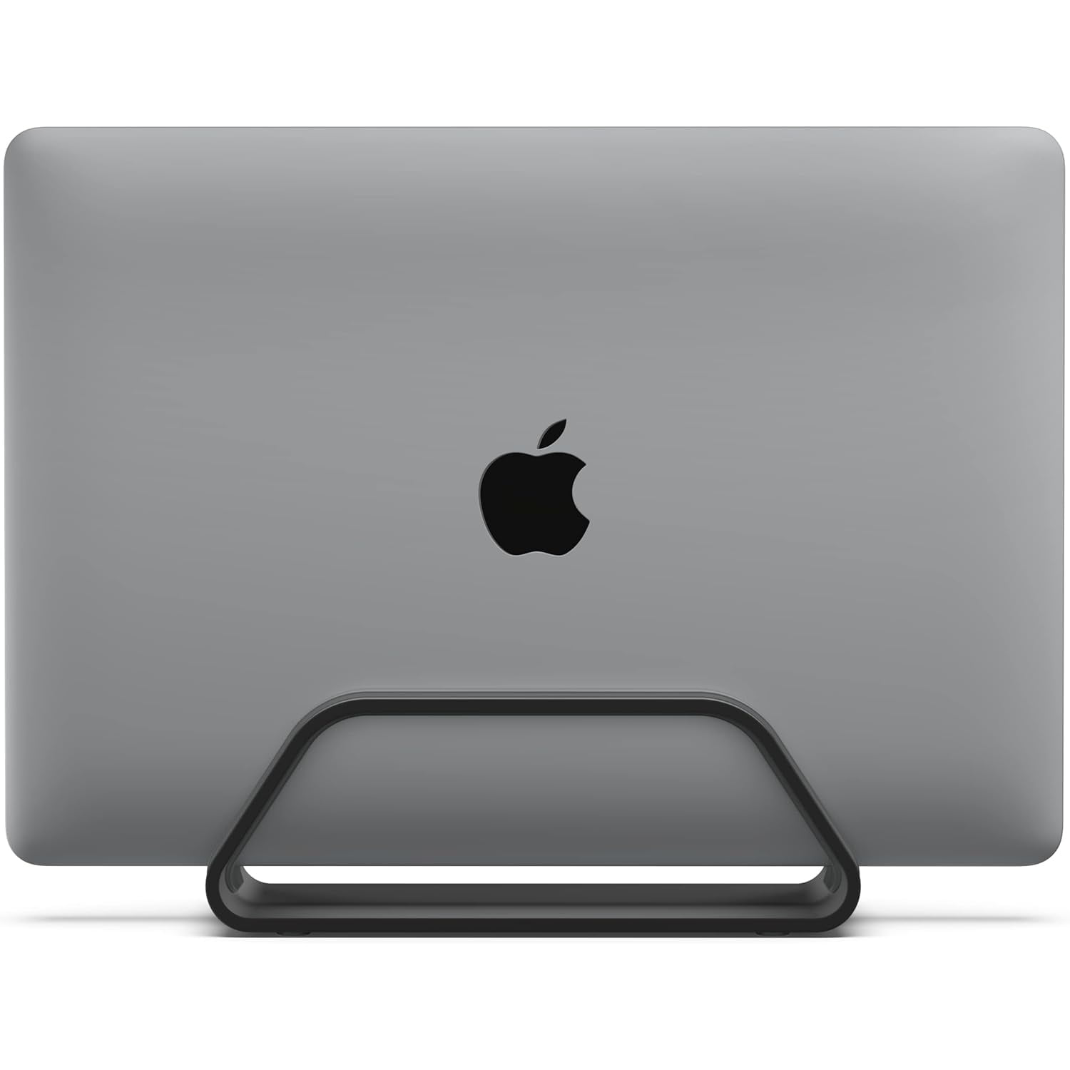 Vertical Laptop Stand Compatible , Holder for Personal Computer Desk Stand, Aluminium, Exchangeable Inserts to Fit Different Device Models, Black
