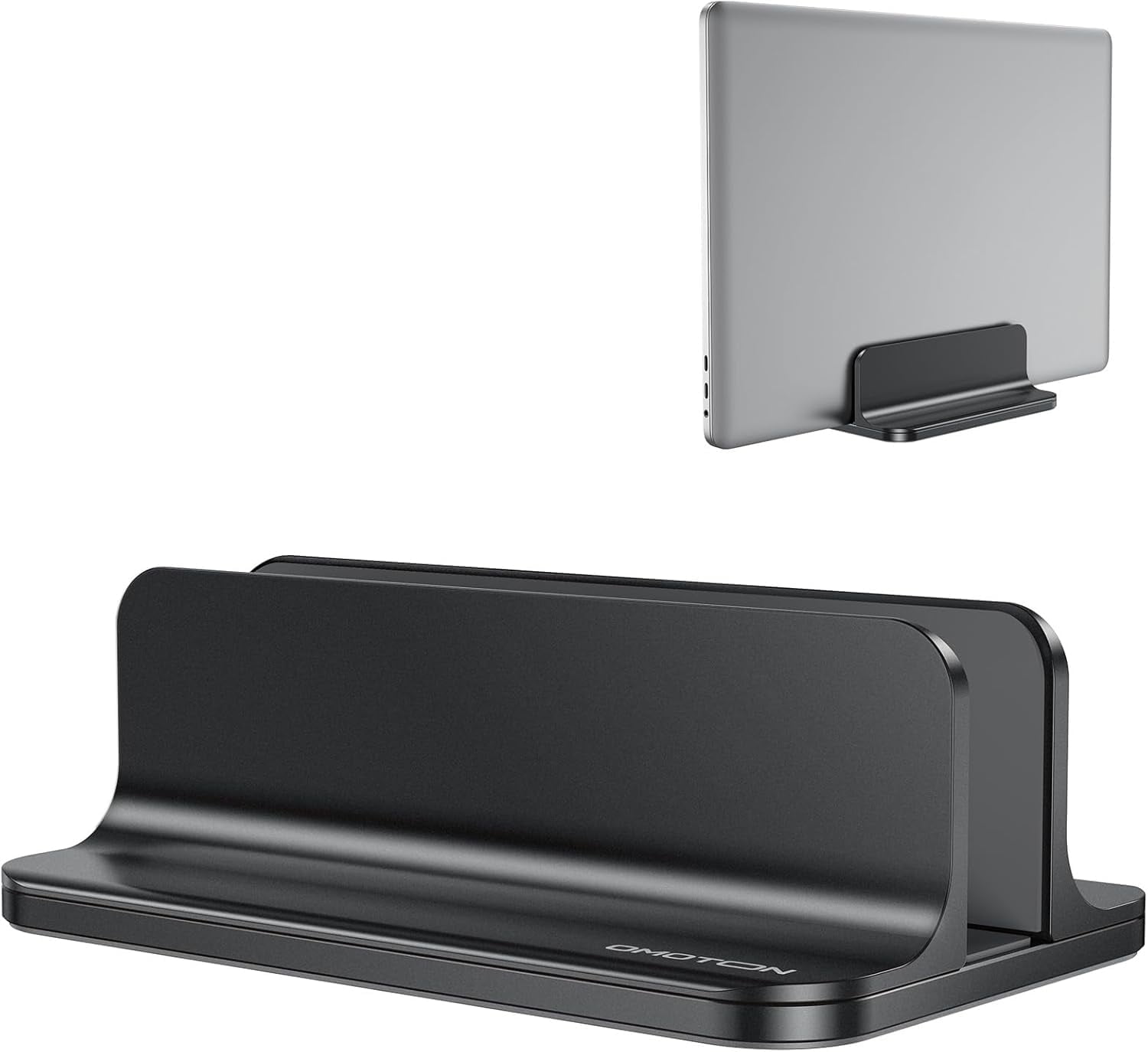 Vertical Laptop Stand Holder  Desktop Aluminum For Macbook With Adjustable Dock Size Fits All Surface Chromebook And Gaming Laptops (up To 17.3 Inches) Black