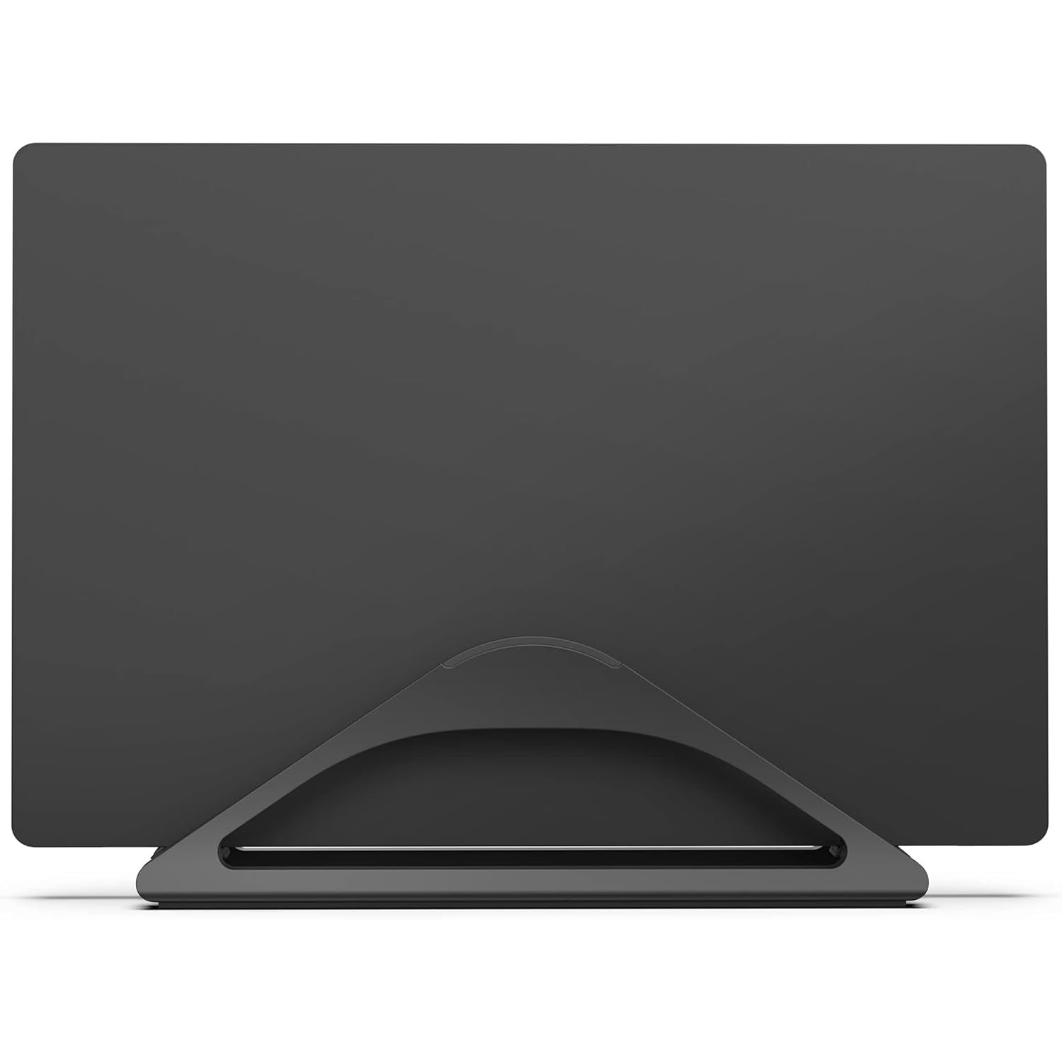 Vertical Laptop Stand for Desks in Matte Black, Upright Adjustable Holder to Dock  and Other Laptops to Organize Work & Home Office, Automatic Grip