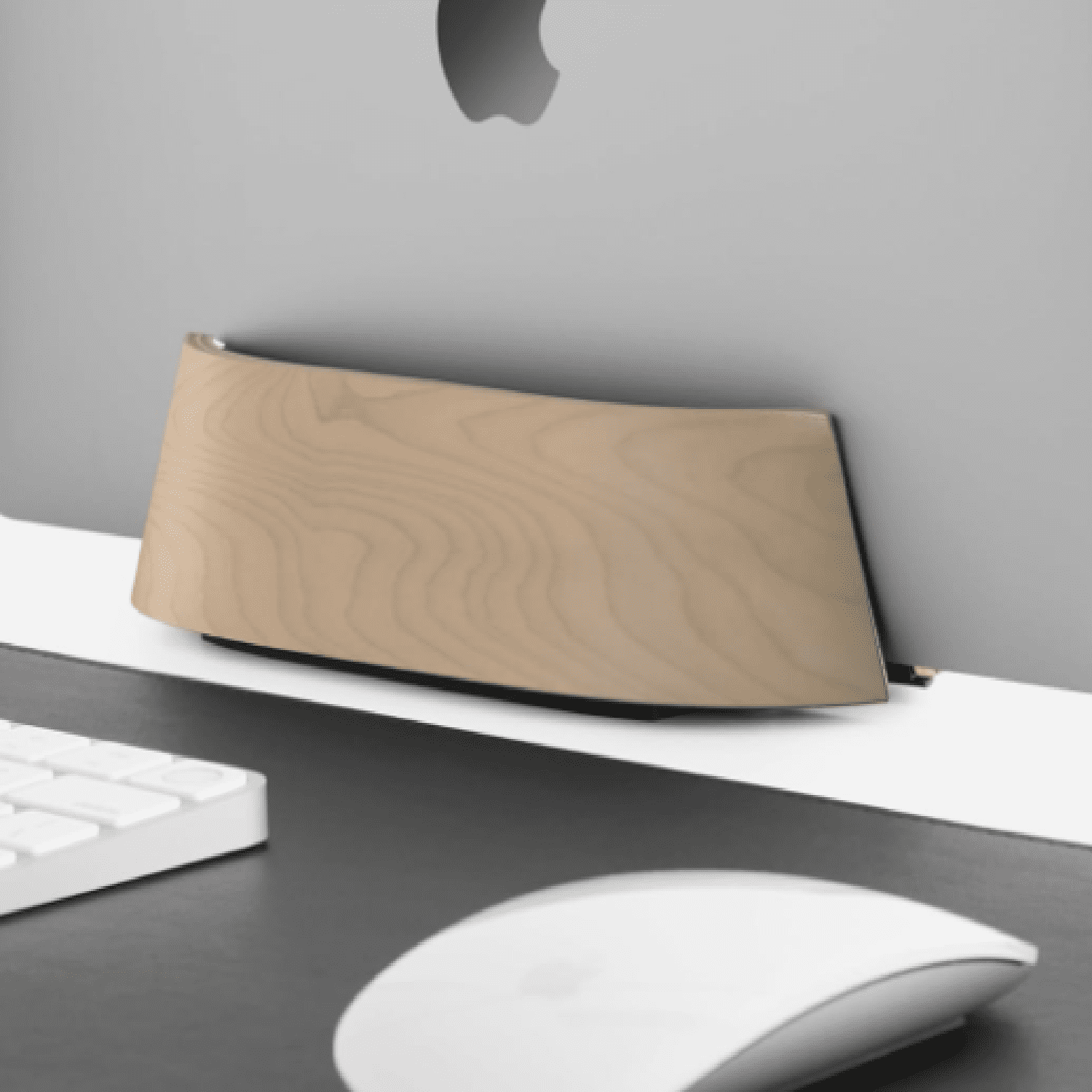 Vertical Laptop Stand in Maple Wood, Upright Adjustable Holder