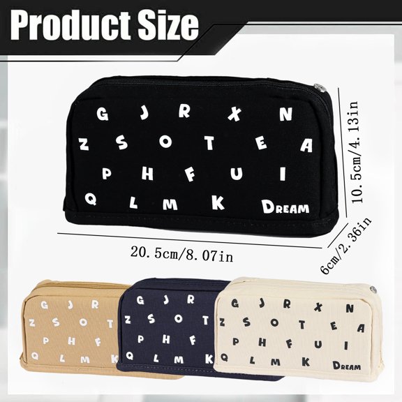 Vertical Letter Stationery Pouch | Standable Design, Fix Vanity Table Disarray, 1Pack Beige Cloth Storage Bag, Office Utensil Organizer, Road Trip Pack & Holiday Travel